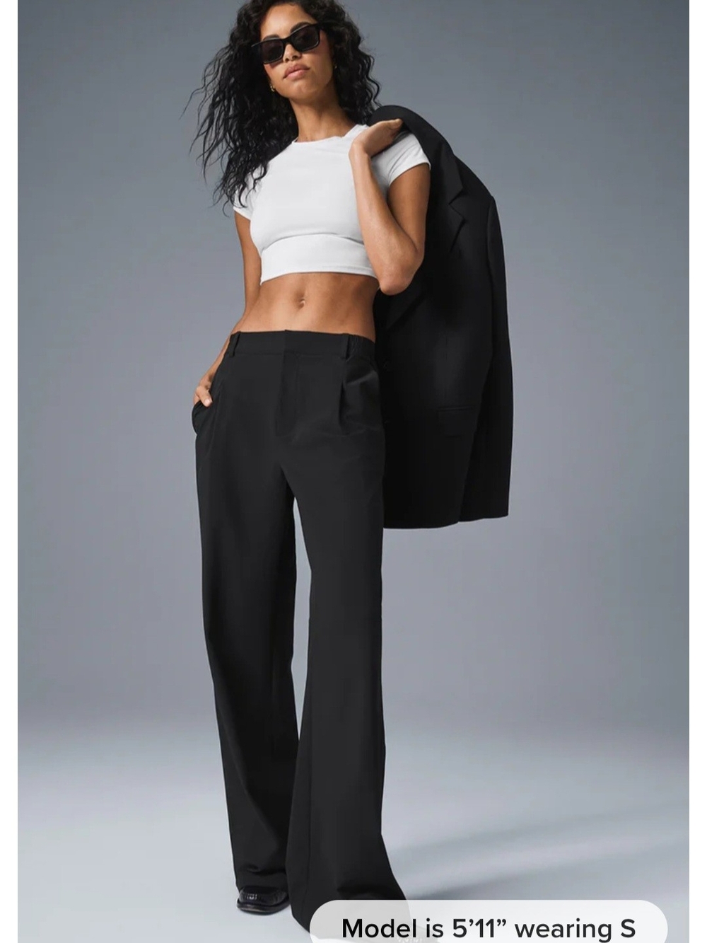 Alo High-Waist Pursuit Trouser (Long) - Black